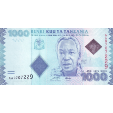 P41a Tanzania - 1000 Shilingi Year ND (2010)